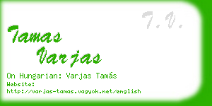 tamas varjas business card